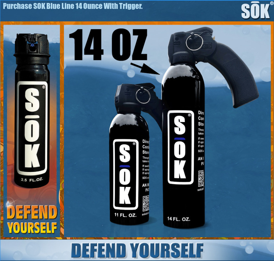 Lethal Defense Alternative Purchase SOK Blue Line 14 Ounce With Trigger